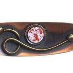 Modernist Copper Brooch MCM Mixed Metal Chic Vintage Fashion Collectible Jewelry Brown Photo 0