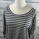Chloe K  T-Shirt Striped Gray/White-XS Photo 1