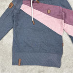Naketano  Women’s Hoodie Pullover Brave New World in Gray Pink Maroon Rope M Photo 6