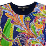 Ralph Lauren Cashmere Sweater Dress Paisley Mix Media Silk Art to wear Size S Photo 7
