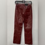 Pistola  Red High Crop Bootcut Faux leather Jeans Size 24 Photo 11