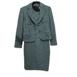 Carlisle Collection suit two-piece outfit houndstooth light blue/turquoise hue Photo 1