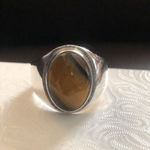 VINTAGE Tigers Eye Sterling Silver Cabochon Ring Photo 9
