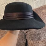 Black 100% wool wide brim fedora felt hat Photo 5