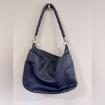 Elaine Turner  Blue Leather Hobo Braided Shoulder Bag Gold Hardware VGUC Photo 6