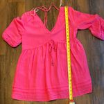 Mustard Seed Fuchsia V-Neck Mini Dress with Tie Photo 7