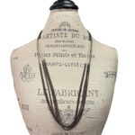 Layered Chain Necklace Faux Pear Minimalist Gunmetal Tone Chic Work Feminine Gray Photo 1