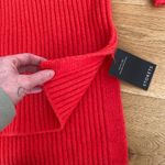 Storets  - Oversized Turtle Neck Ribbed Sweater in Red Photo 3