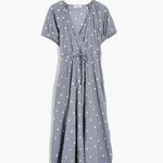 Madewell Embroidered Gingham Faux-Wrap Tie-Waist Midi Dress Photo 4