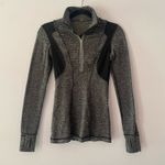 Lululemon Gray Black Quarter Zip Run Your Heart Out Pullover Women's size 2 Photo 2