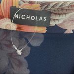 Nicholas Rust Floral Pintuck Silk Chiffon Mini Dress: Navy Blue Size 0 Photo 12