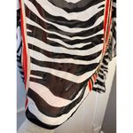 Chico's  Abstract Zebra Sheer Poncho Tunic Beach Swim Cover Up Zebra Print Photo 3