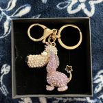 Source Unknown Cute Fashion Dog Keychain with Long Ears and Violet Rhinestones Bag Charm Photo 4