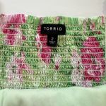 Torrid  Pink Green Floral Tiered Ruffle Smocked Poplin Sun Dress‎ Size 2X Pockets Photo 13