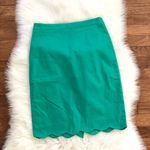 J.Crew  Green Scalloped Pencil Skirt Photo 0