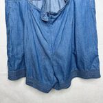 DO+BE  Lightweight Chambray Blue Denim Romper Open Back Pockets Sleeveless Size M Photo 7