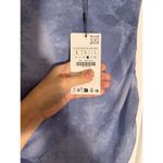 ZARA  One Sleeve Asymmetrical Tulle Mesh Lined Midi Dress Blue Photo 7