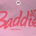 Superfresh Cropped Pink Baddie Barbie Hoodie Photo 1