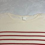 H&M  Boat Neck Stripe Knit Top Size XL Stretch Coastal Nautical Preppy Casual Photo 2