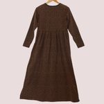 Paisley Dress Cottagecore Paisley Print Earth Tones Modest Midi Long Sleeve Brown Photo 1