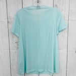 Vanity Fair  SMALL VINTAGE 90s Nylon Sleep Shirt blue sheer floral embroidered Photo 1