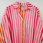 Beach Riot  Alexa Coverup Button Down‎ Top Pink Orange Small Photo 7
