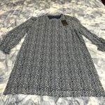 NWT Kojooin Ruffle Mock Neck Long Sleeve Floral Pleated Flowy Mini Dress Sz XXL Blue Photo 5