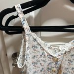 Blu Pepper  Floral‎ Tiered Button Front Dress Lace Trim Cream Blue Coral Size S Photo 3