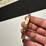 Women’s Rosy Gold Tone Rhinestone Cuff Bangle Bracelet 6 3/4 Inch Photo 4