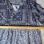 Suzanne Betro Boho Tyle Navy and White Floral Patterned Dress Size XL Photo 6