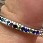 Fashion Ring Multicolor Rhinestone Infinity Band Size 9.25 Stainless Steel 19mm Photo 1