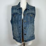 J.Crew Indigo Denim Jean Vest 100% Cotton Vintage Look Women’s Size Medium Photo 2