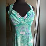 Vintage Malia mermaid criss cross strap airy summer dress, size 8 Green Photo 2