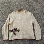 Croft & Barrow Croft-barrow Women's Vintage Christmas Winter Cream and Red Cardigan Photo 3