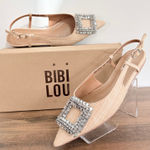 Bibi Lou Anthro Embelished Flat Slingback Shoes US 6 EU 37 W/ Box $190 Leather Tan Size 7 Photo 0
