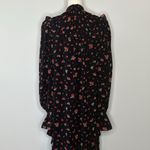 We Wore What High Low Ruffle Maxi Dress Size Medium Black Floral Polka Dot Photo 3