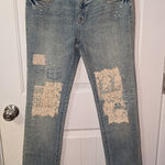 Sundance  Magnolia Lace Embroidered Straight Leg Jeans W28 Medium Wash Photo 0