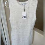 ZARA NWT BEAUTIFUL PEARL TRIM KNIT MINI DRESS Photo 0