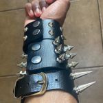 3 PCs Gothic PU leather Spiked Studded Bracelets Photo 4