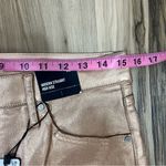 EXPRESS  Ladies Rose Gold High Waisted Metallic Coated Modern Straight Jeans NWT Photo 9