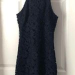 Lulus Navy Blue Love Poem Lace Mini Dress High Neck Halter Sheath Size S Photo 2