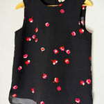 Kate Spade  Black Pink‎ Cherry Blossom Floral Sleeveless Blouse Size 6 Photo 0