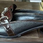 Brighton Austen Mules Brown Croc And Black Leather Open Back Slip On Sz 5 Photo 6