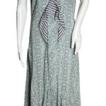 CAbi ‎ Dress Womens 4 Green Purple Morocco Garden Party Ruffles Maxi Bloomcore Photo 0