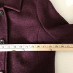 Lands' End  Womens Coat Wool Blend Pockets Lined Button Front Burgundy 10T Tall Photo 4