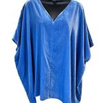 J.Jill Pure Jill Elements Blue Velvet Seamed Draped Top Photo 0
