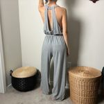 Free People y2k beach gray boho oversized relaxed baggy wide leg jumpsuit onesie Photo 3