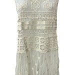 Sunday in Brooklyn  Cream Crochet Embroidered Cover Up Mini Tank Shift Dress Sz S Photo 0