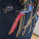 Vintage Floral Beaded Vest Size M Black Bohemian 90s Style theo Brand Size M Photo 5