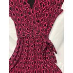 Liz Claiborne  Pink Black Geometric Fit &‎ Flare Dress S Photo 5